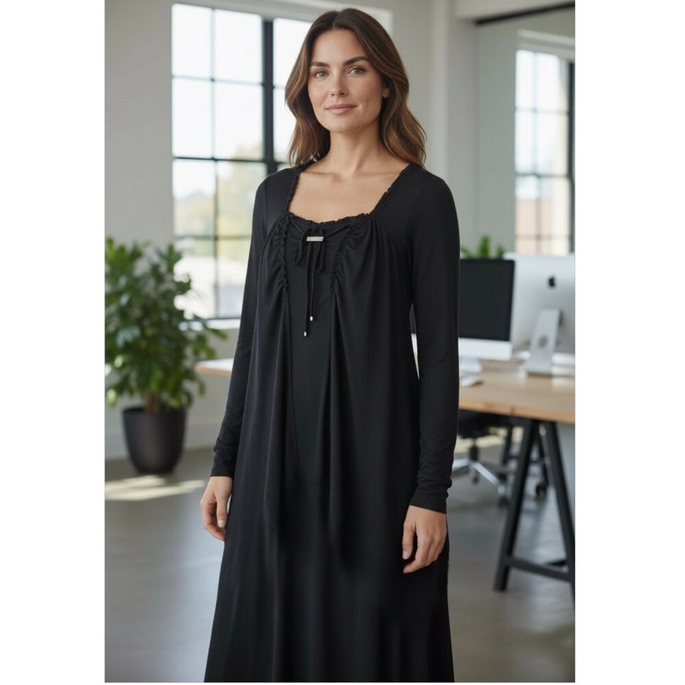 HIGH TECH  Signature-style balloon dress in black Sensitive. Size 44 IT.M US